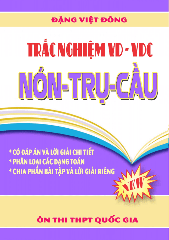 Trắc nghiệm VD – VDC nón – trụ – cầu – Đặng Việt Đông
