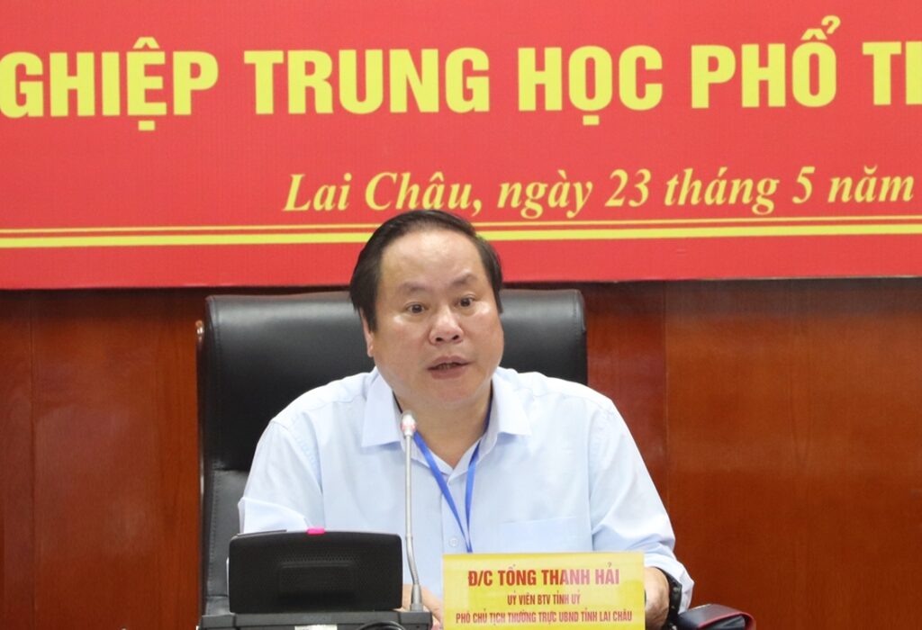 Phó Chủ tịch Thường trực UBND tỉnh, Trưởng Ban Chỉ đạo kỳ thi tỉnh Lai Châu Tống Thanh Hải kết luận Hội nghị
