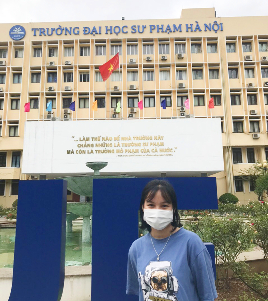 Nữ thủ khoa khối C của tỉnh Thanh Hóa năm 2021 hiện đang là sinh viên Trường Đại học Sư phạm Hà Nội.